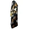 Japanese Inspired Dress, The Osaka in Black floral print, side view