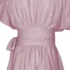Dusty pink Linen Wrap Dress - Suki Dress - Back close up view