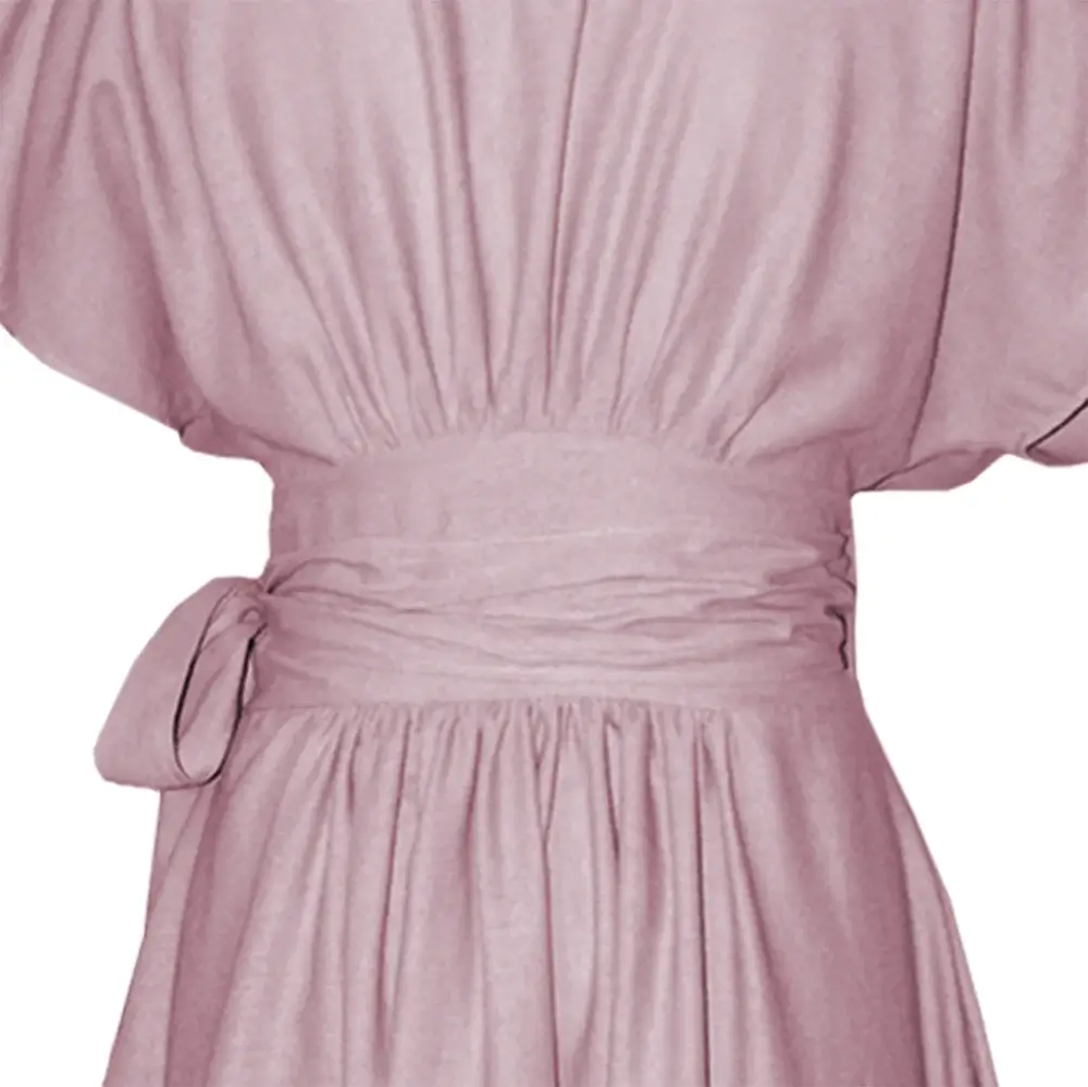 Nucleus  Dusty Pink Linen Wrap Dress - The Suki Dress