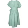 Suki Linen Wrap Dress in Sage - Back View