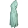 Suki Linen Wrap Dress in Sage - Other Side View