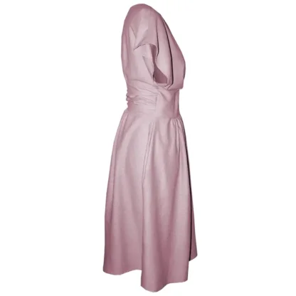 Dusty pink Linen Wrap Dress - Suki Dress - other side view