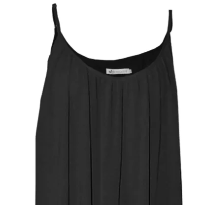 Erin Black Summer Maxi Shift Dress - Front Close up