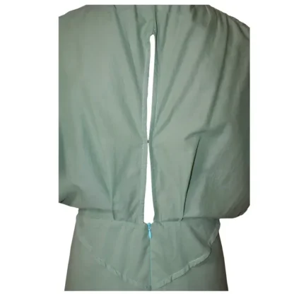 Versatile Sage Voile Dress - The Just Beautiful - Back Close Up View