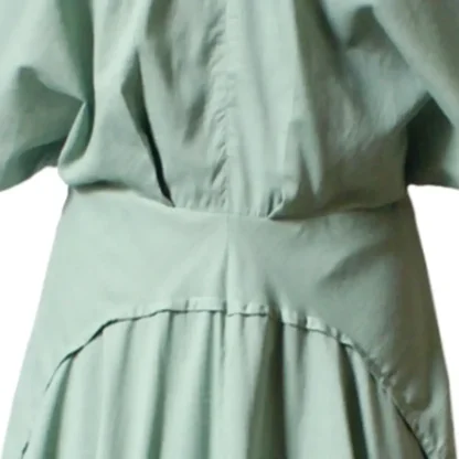 Versatile Sage Voile Dress - The Just Beautiful - Front Skirt Waist View