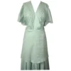 Versatile Sage Voile Dress - The Just Beautiful - Front Lining View