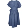 Airforce Blue Midi Suki Wrap Dress - Back View