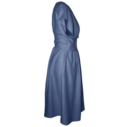 Airforce Blue Midi Suki Wrap Dress - Other Side View