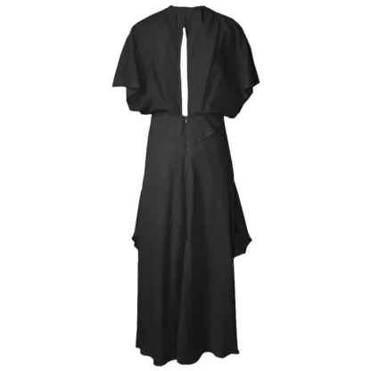 Black Cotton Dress - Just Beautiful in voile - Back View