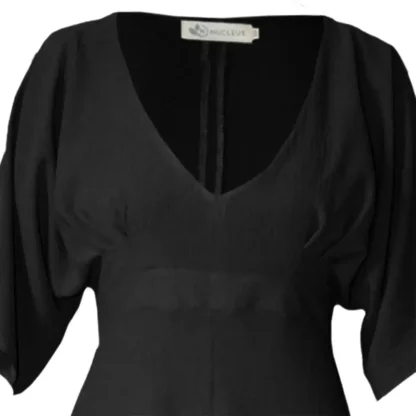 Nucleus Romantic black empire waist maxi dress - Front cu View