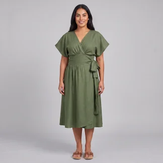 Olive Green Wrap dress - Suki