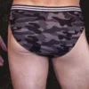 Men's Camo Briefs South Africa - Black Camo model view Back
