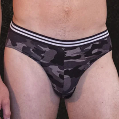 Men's Camo Briefs South Africa - Black Camo model view front