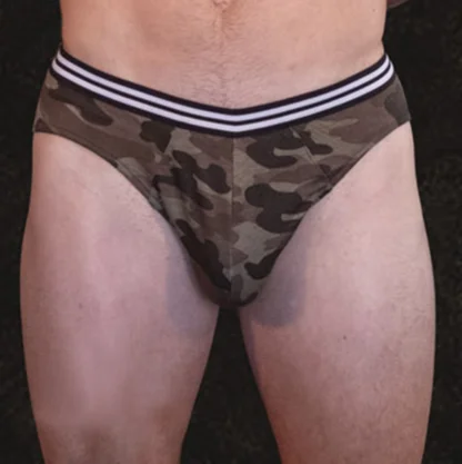 Men's Camo Briefs South Africa - Green Camo model view Front