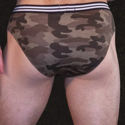 Men's Camo Briefs South Africa - Green Camo model view Back