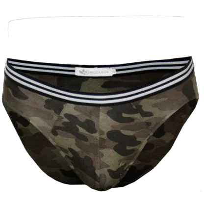 Men's Camo Briefs South Africa - Green Camo Back View