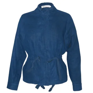 Every Everyday Linen Jacket - Front Ghost View- Airforce Blue