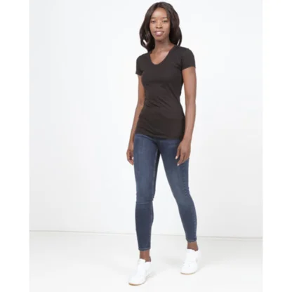 Made to Order T Shirt for Women - Model pic Black Full Front
