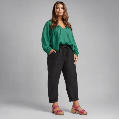 Emerald Green Billow Blouse