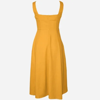 Occasion Midi Dress - The Heritage Dress - Back in Mustard