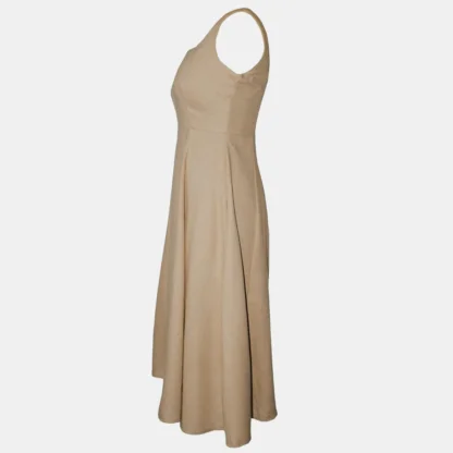 Occasion Midi Dress - The Heritage Dress - Side in Taupe