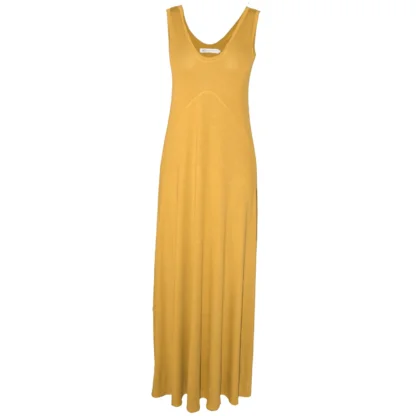 The Verve Maxi Dress Front View - Mustard