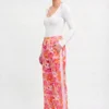 Floral wide-leg pants model