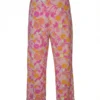 Floral wide-leg pants back view