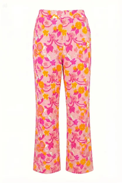 Floral wide-leg pants front view