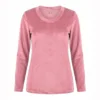 Nucleus Ribbed velour Long Sleeve - Dusty Pink Front