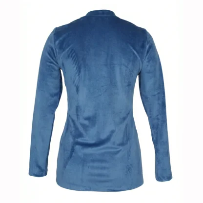 Nucleus Ribbed velour Long Sleeve - Navy Back
