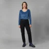 Nucleus Ribbed Velour Top Navy model 1