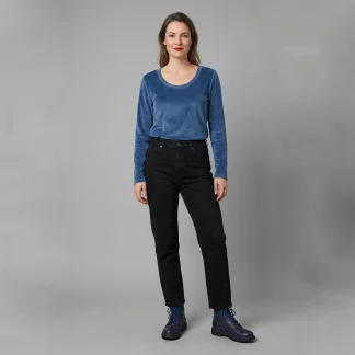 Nucleus Ribbed Velour Long Sleeve Top - Many Colours