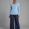 Nucleus Ribbed velour Long Sleeve - Powder Blue