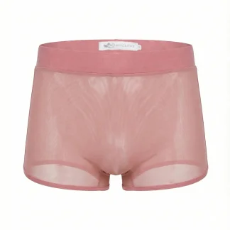 Pink Sheer Mesh Retro Boxer Briefs