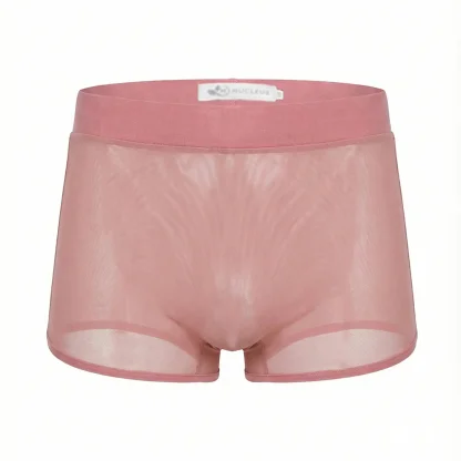 Pink Sheer Mesh Retro Boxer Briefs