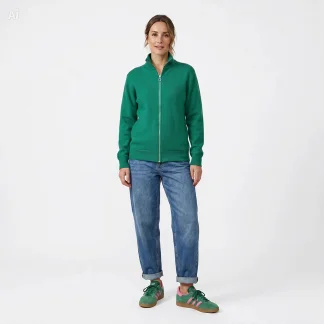 Nucleus Clothing is Handmade in Cape Town 6 Knit Track Jacket Model pose Bottle Green