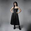 Lucy Babydoll Dress Goth Model Front Black Goth