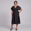 Black Midi Suki Wrap Dress