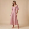The Revarie Dress Dusty Pink Model Pic